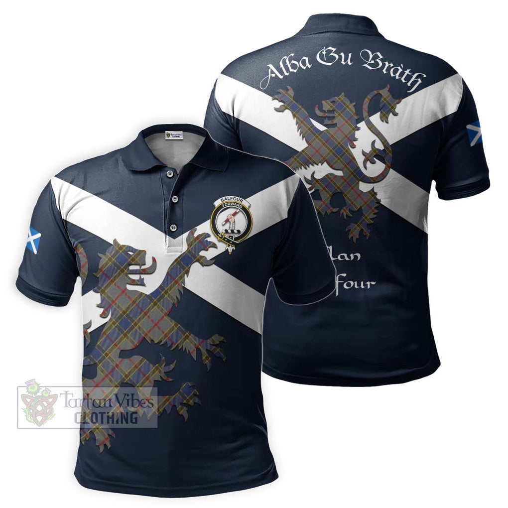 Tartan Vibes Clothing Balfour Tartan Lion Rampant Polo Shirt – Proudly Display Your Heritage with Alba Gu Brath and Clan Name