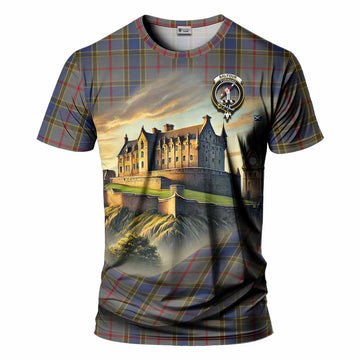 Tartan Vibes Clothing Balfour Tartan Family Crest T-Shirt with Scottish Ancient Castle Stype