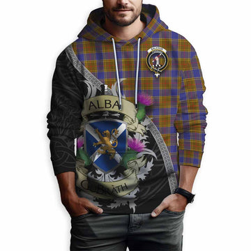 Balfour Tartan Family Crest Hoodie Lion Rampant Royal Thistle Shield Celtic Inspired