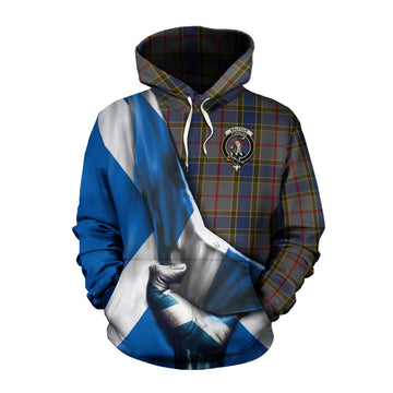 Balfour Tartan Cotton Hoodie with Family Crest Scotland Patriotic Style