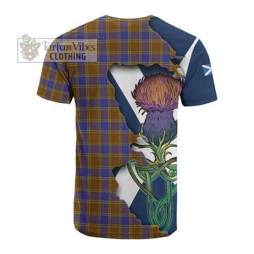 Tartan Vibes Clothing Balfour Tartan Family Crest Cotton T-shirt Scottish Thistle Celtic Inspired
