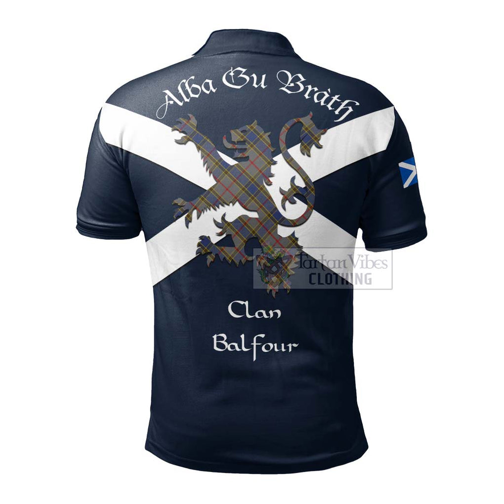 Tartan Vibes Clothing Balfour Tartan Lion Rampant Polo Shirt – Proudly Display Your Heritage with Alba Gu Brath and Clan Name