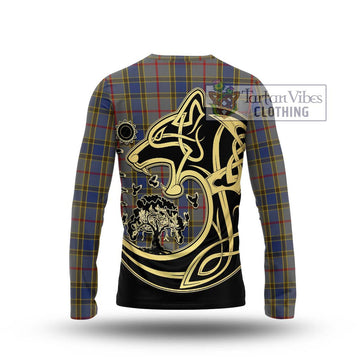 Balfour Tartan Long Sleeve T-Shirt with Family Crest Celtic Wolf Style - Tartan Vibes Clothing