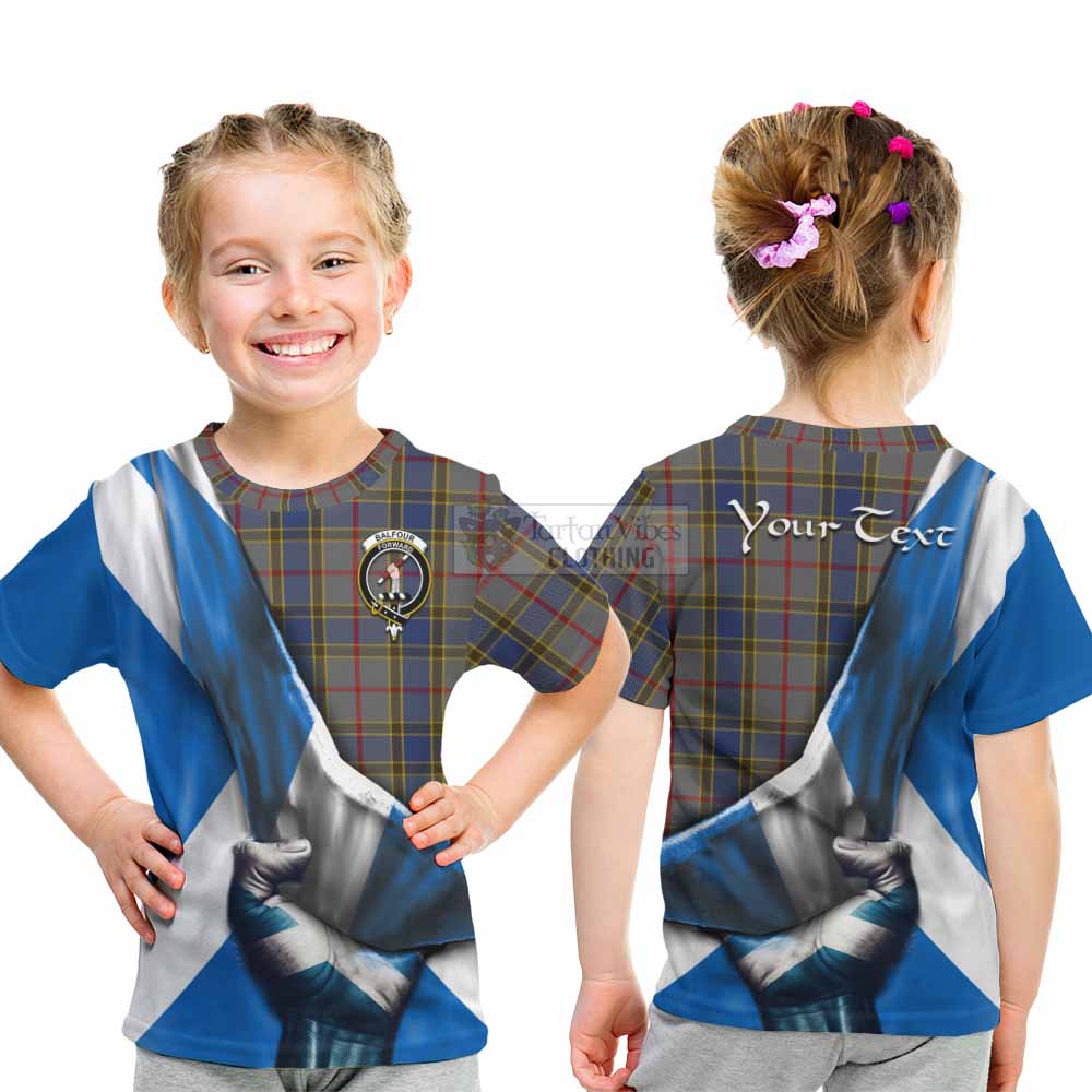 Tartan Vibes Clothing Balfour Tartan Kid T-Shirt with Family Crest Scotland Patriotic Style