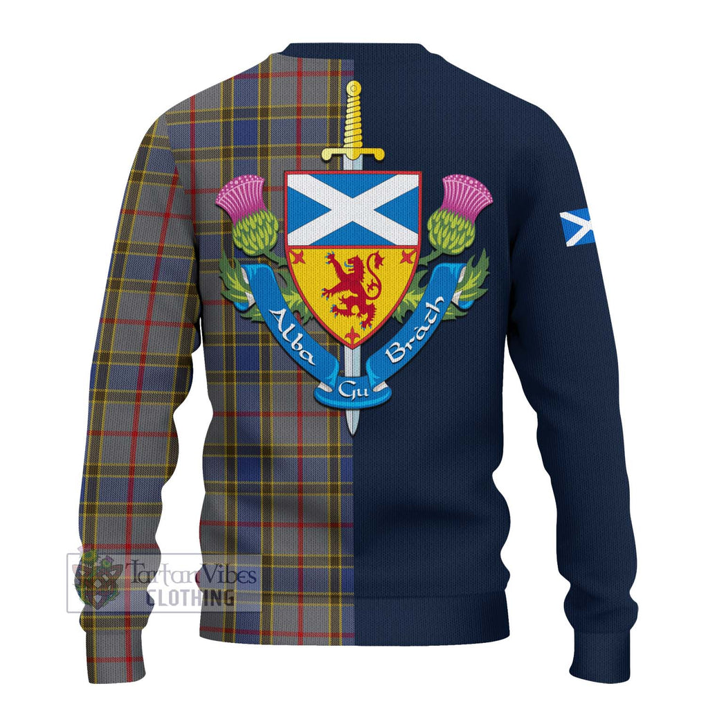 Tartan Vibes Clothing Balfour Tartan Knitted Sweater with Scottish Lion Royal Arm Half Style