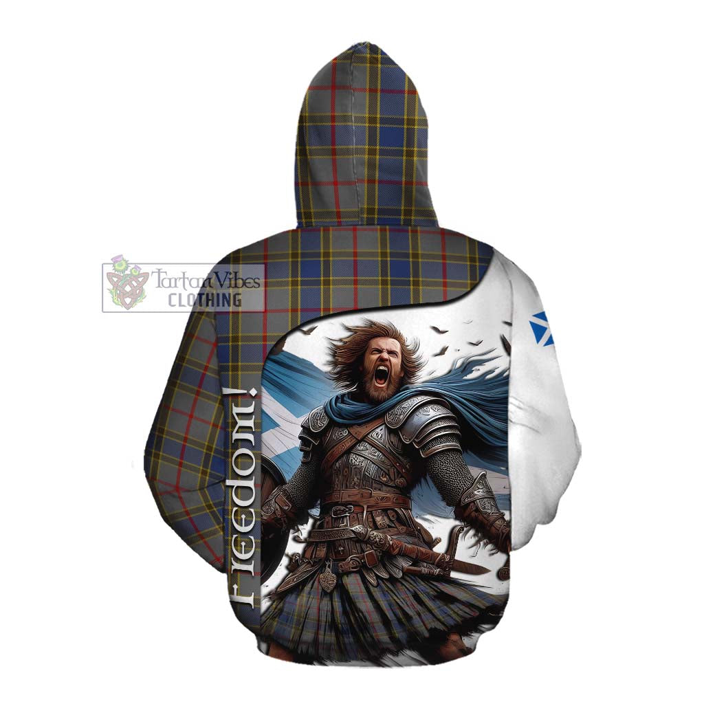 Tartan Vibes Clothing Balfour Crest Tartan Cotton Hoodie Inspired by the Freedom of Scottish Warrior