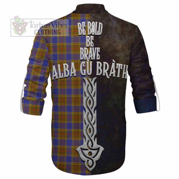 Balfour Tartan Family Crest Ghillie Kilt Shirt Alba Gu Brath Be Brave Lion Ancient Style