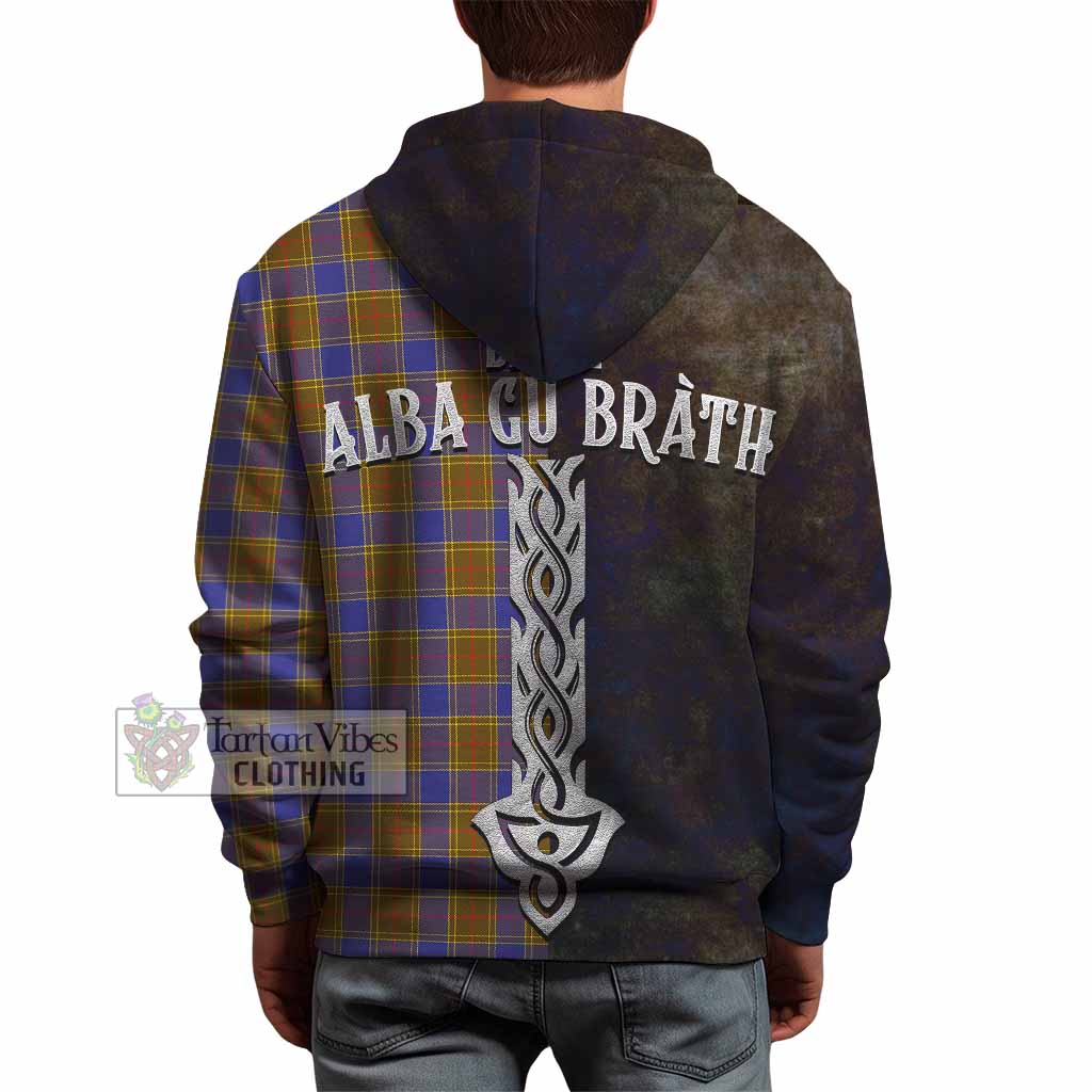 Tartan Vibes Clothing Balfour Tartan Family Crest Hoodie Alba Gu Brath Be Brave Lion Ancient Style