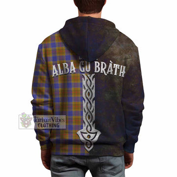Balfour Tartan Family Crest Hoodie Alba Gu Brath Be Brave Lion Ancient Style