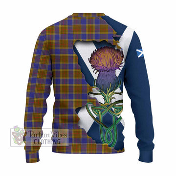 Tartan Vibes Clothing Balfour Tartan Family Crest Knitted Sweater Scottish Thistle Celtic Inspired