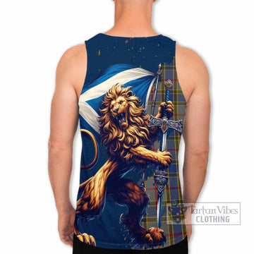Tartan Vibes Clothing Balfour Tartan Family Crest Men's Tank Top with Scottish Majestic Lion
