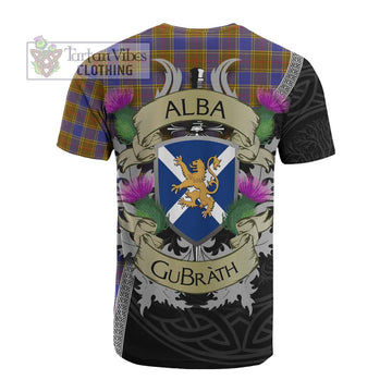 Tartan Vibes Clothing Balfour Tartan Family Crest Cotton T-shirt Lion Rampant Royal Thistle Shield Celtic Inspired