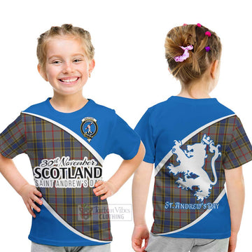 Tartan Vibes Clothing Balfour Family Crest Tartan Kid T-Shirt Celebrate Saint Andrew's Day in Style