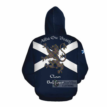 Balfour Tartan Lion Rampant Cotton Hoodie Proudly Display Your Heritage with Alba Gu Brath and Clan Name