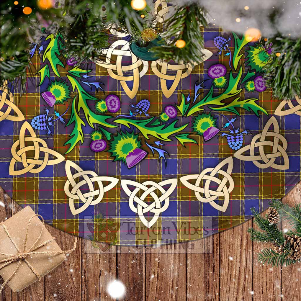 Balfour Tartan Christmas Tree Skirt with Thistle Celtic Knot Style - Tartan Vibes Clothing