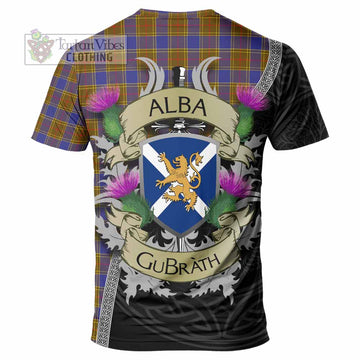 Tartan Vibes Clothing Balfour Tartan Family Crest T-Shirt Lion Rampant Royal Thistle Shield Celtic Inspired