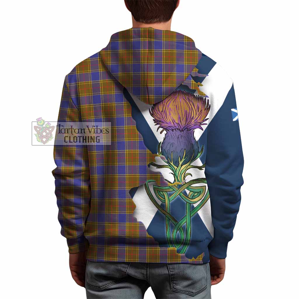 Tartan Vibes Clothing Balfour Tartan Family Crest Hoodie Scottish Thistle Celtic Inspired