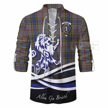 Tartan Vibes Clothing Balfour Tartan Ghillie Kilt Shirt with Alba Gu Brath Regal Lion Emblem