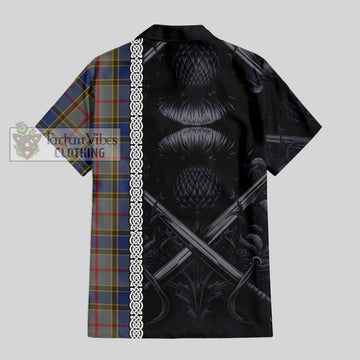 Balfour Tartan Hawaiian Shirt with Family Crest Cross Sword Thistle Celtic Vibes