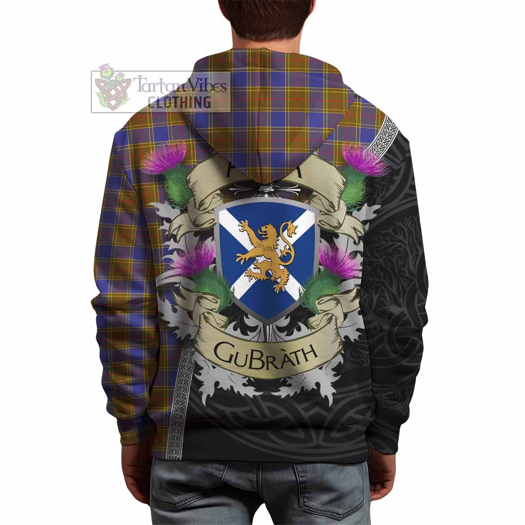 Tartan Vibes Clothing Balfour Tartan Family Crest Hoodie Lion Rampant Royal Thistle Shield Celtic Inspired