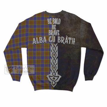 Balfour Tartan Family Crest Sweatshirt Alba Gu Brath Be Brave Lion Ancient Style