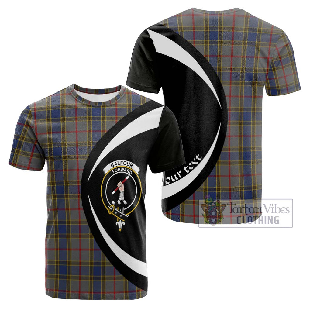 Tartan Vibes Clothing Balfour Tartan Cotton T-shirt with Family Crest Circle Style