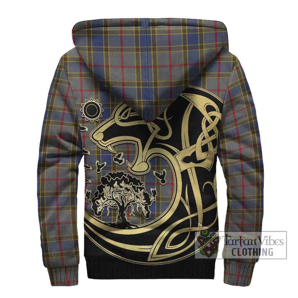 Balfour Tartan Sherpa Hoodie with Family Crest Celtic Wolf Style - Tartan Vibes Clothing