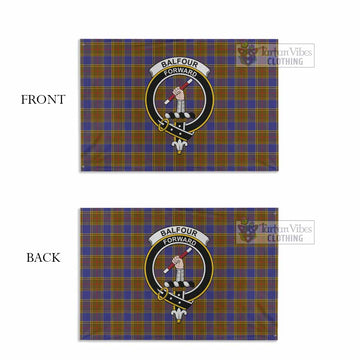 Tartan Vibes Clothing Balfour Tartan House Flag with Family Crest
