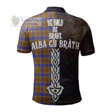 Balfour Tartan Family Crest Polo Shirt Alba Gu Brath Be Brave Lion Ancient Style