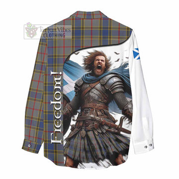 Tartan Vibes Clothing Balfour Crest Tartan Women's Casual Shirt Inspired by the Freedom of Scottish Warrior