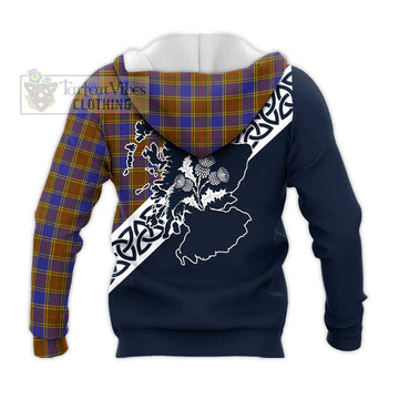Tartan Vibes Clothing Balfour Tartan Knitted Hoodie Featuring Thistle and Scotland Map