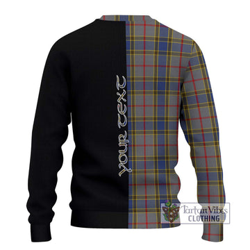 Balfour Tartan Knitted Sweater with Family Crest and Half Of Me Style - Tartanvibesclothing Shop