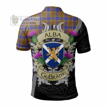 Balfour Tartan Family Crest Polo Shirt Lion Rampant Royal Thistle Shield Celtic Inspired