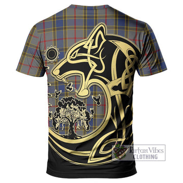 Balfour Tartan T-Shirt with Family Crest Celtic Wolf Style - Tartan Vibes Clothing