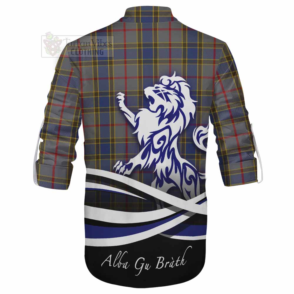 Tartan Vibes Clothing Balfour Tartan Ghillie Kilt Shirt with Alba Gu Brath Regal Lion Emblem