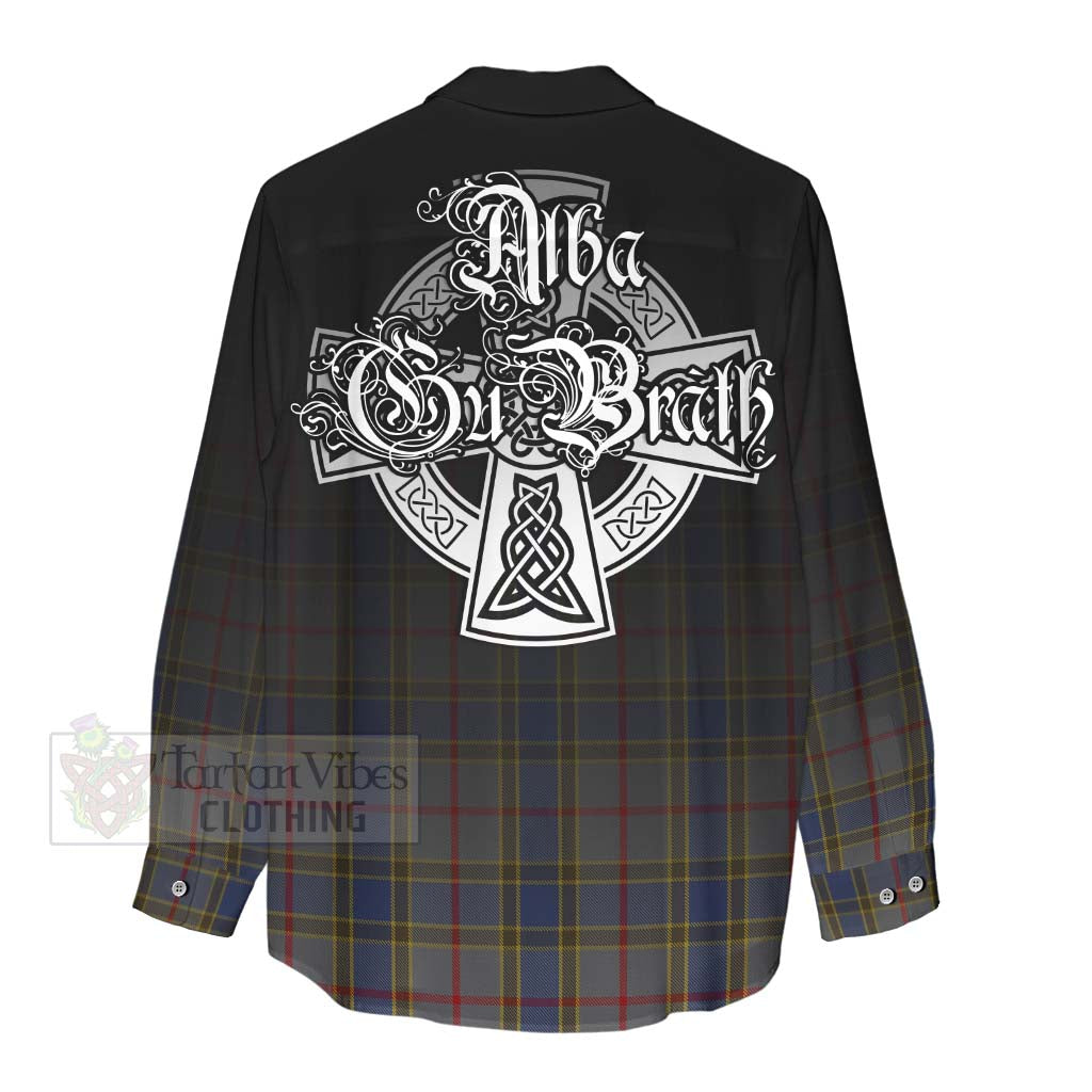 Tartan Vibes Clothing Balfour Tartan Women's Casual Shirt Featuring Alba Gu Brath Family Crest Celtic Inspired