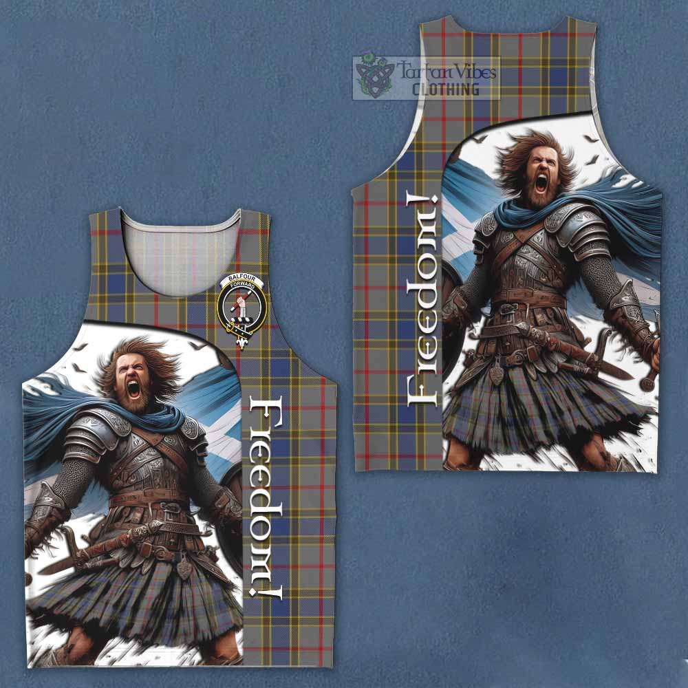 Tartan Vibes Clothing Balfour Crest Tartan Men's Tank Top Inspired by the Freedom of Scottish Warrior