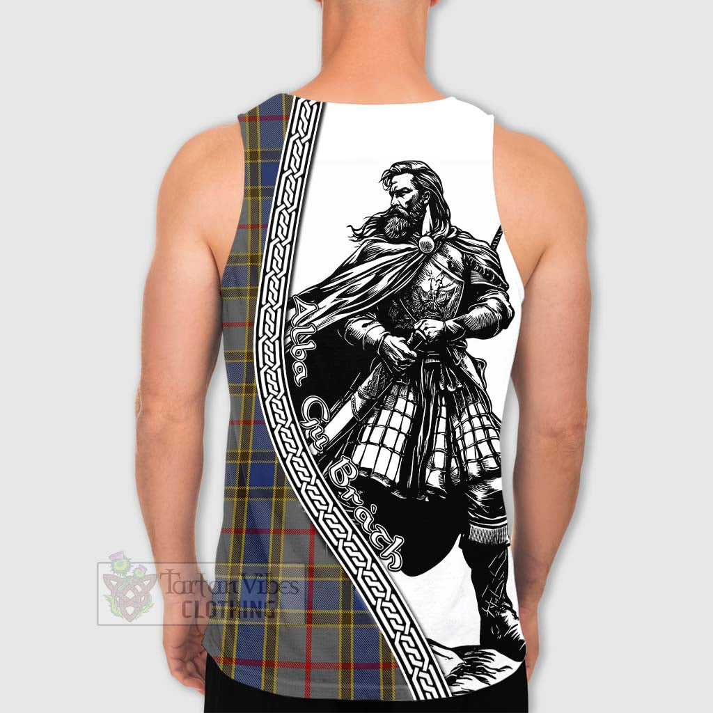 Tartan Vibes Clothing Balfour Tartan Clan Crest Men's Tank Top with Highlander Warrior Celtic Style