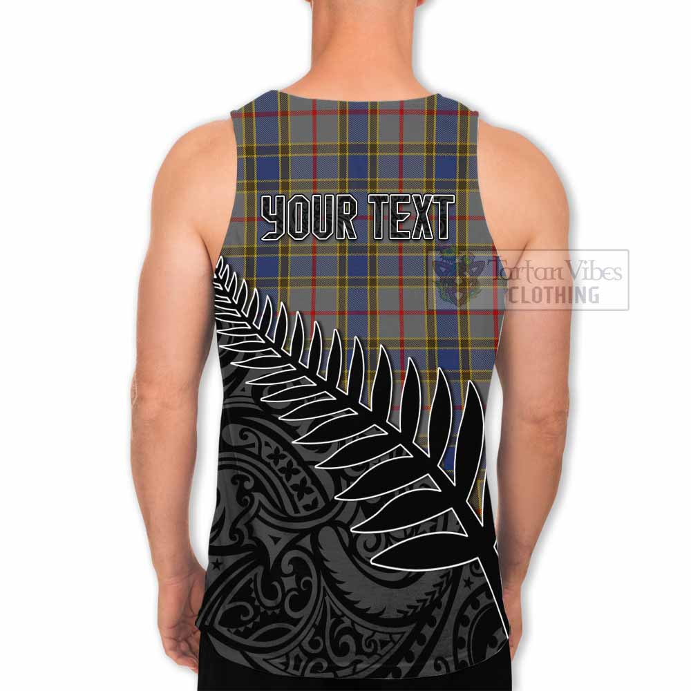 Tartan Vibes Clothing Balfour Crest Tartan Men's Tank Top with New Zealand Silver Fern Half Style