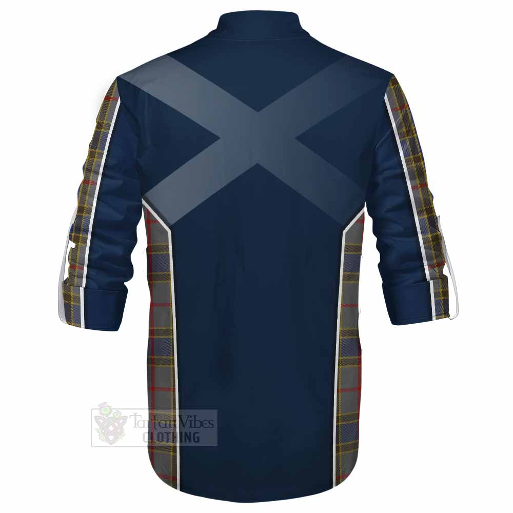 Tartan Vibes Clothing Balfour Tartan Ghillie Kilt Shirt with Family Crest and Lion Rampant Vibes Sport Style