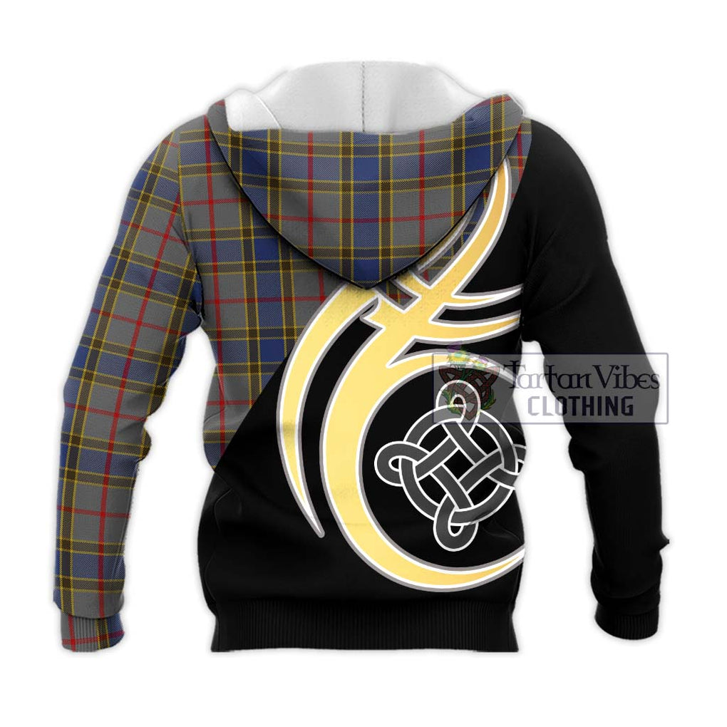 Balfour Tartan Knitted Hoodie with Family Crest and Celtic Symbol Style - Tartan Vibes Clothing