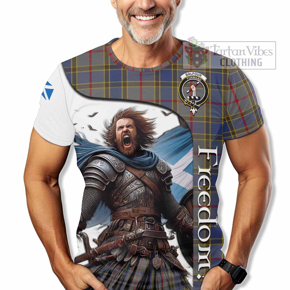 Balfour Crest Tartan T-Shirt Inspired by the Freedom of Scottish Warrior