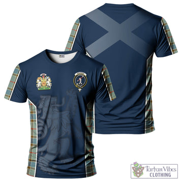 Balfour Blue Tartan T-Shirt with Family Crest and Lion Rampant Vibes Sport Style