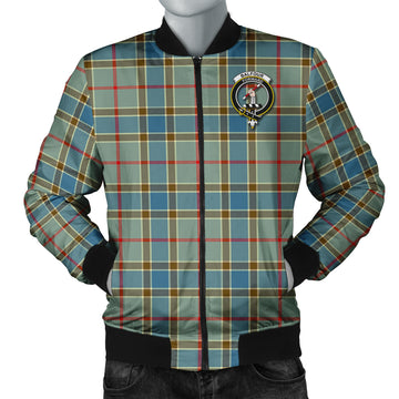 Balfour Blue Tartan Bomber Jacket with Family Crest