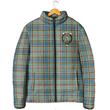 Balfour Blue Tartan Padded Jacket with Family Crest