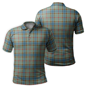 Balfour Blue Tartan Mens Polo Shirt