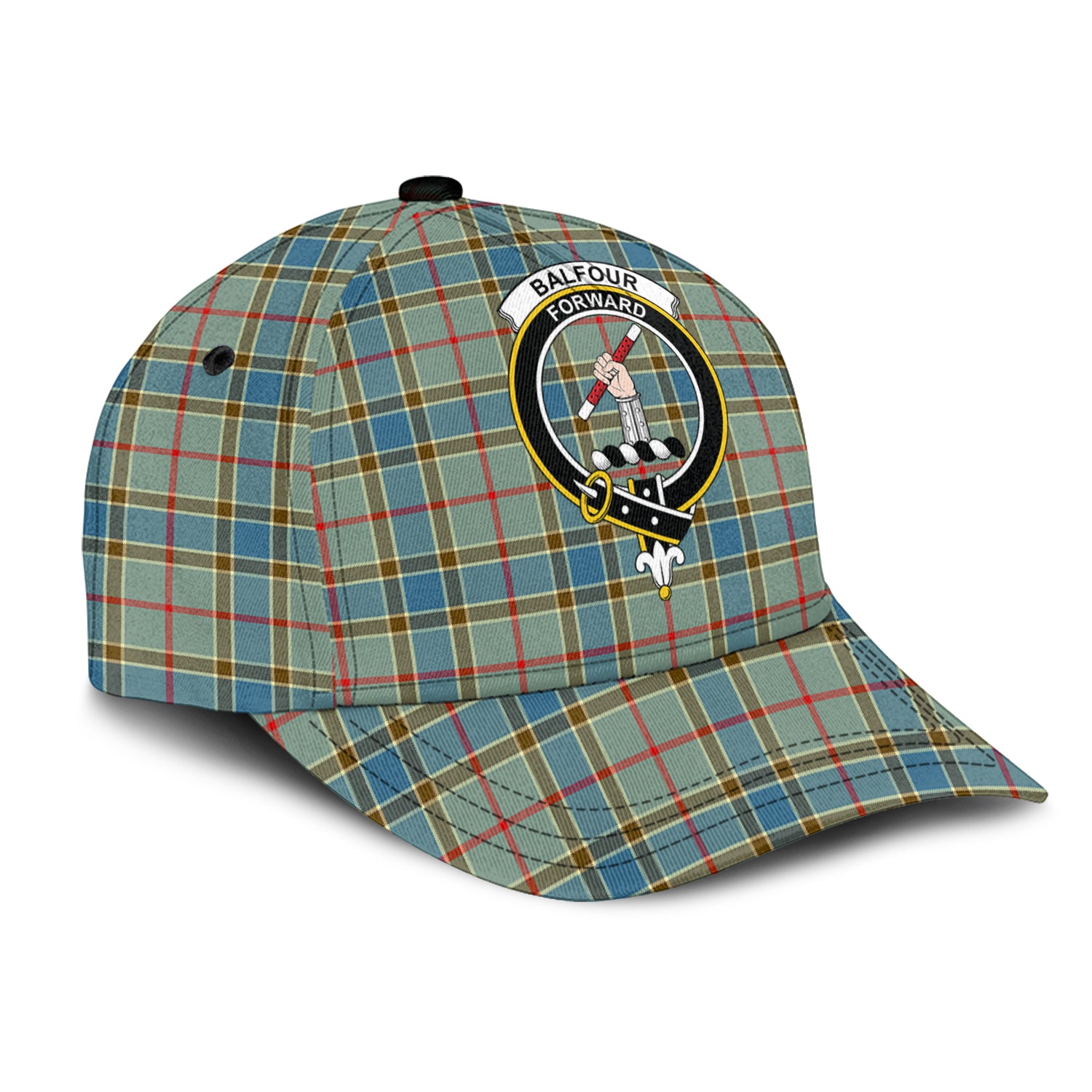 Balfour Blue Tartan Classic Cap with Family Crest - Tartanvibesclothing