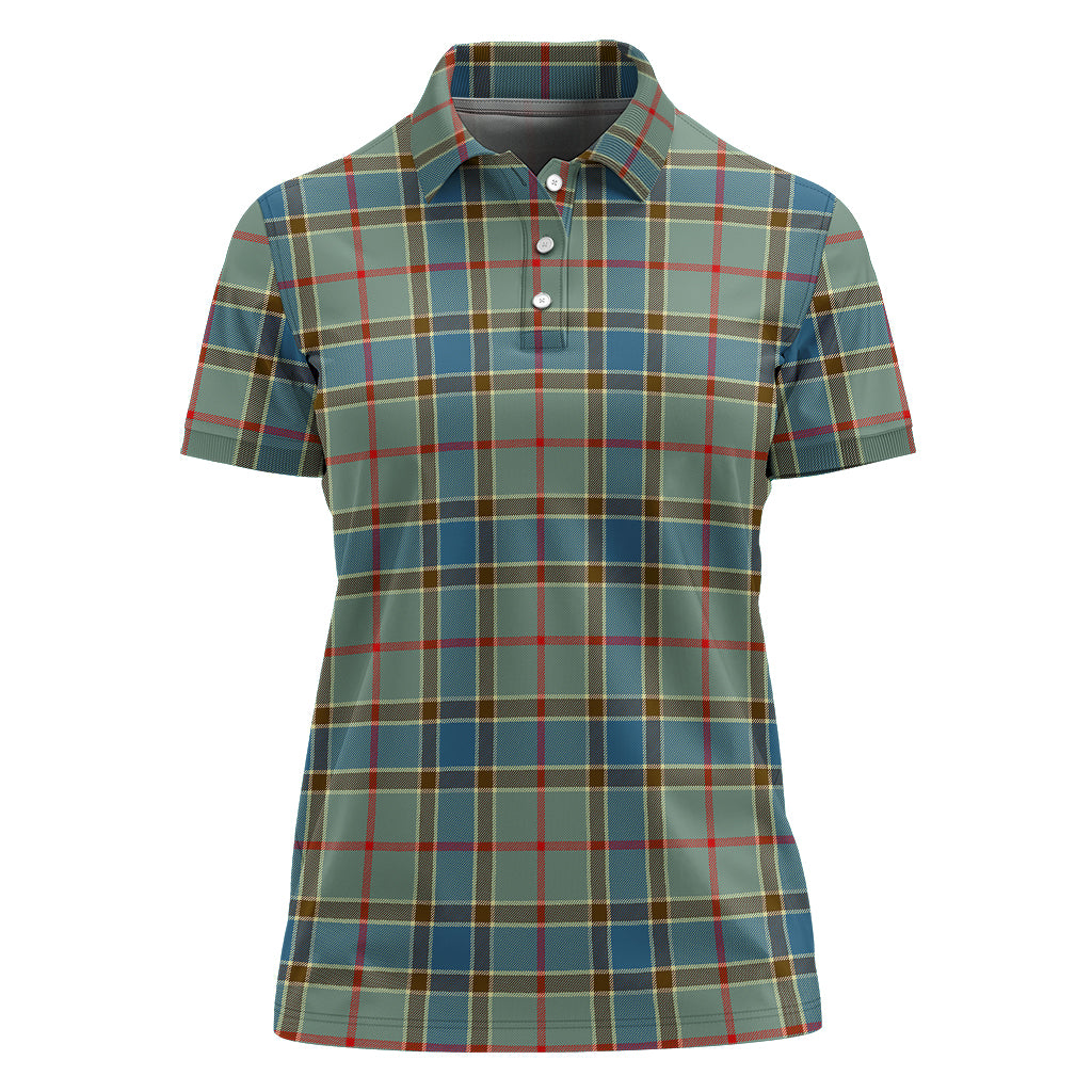 Balfour Blue Tartan Polo Shirt For Women - Tartanvibesclothing