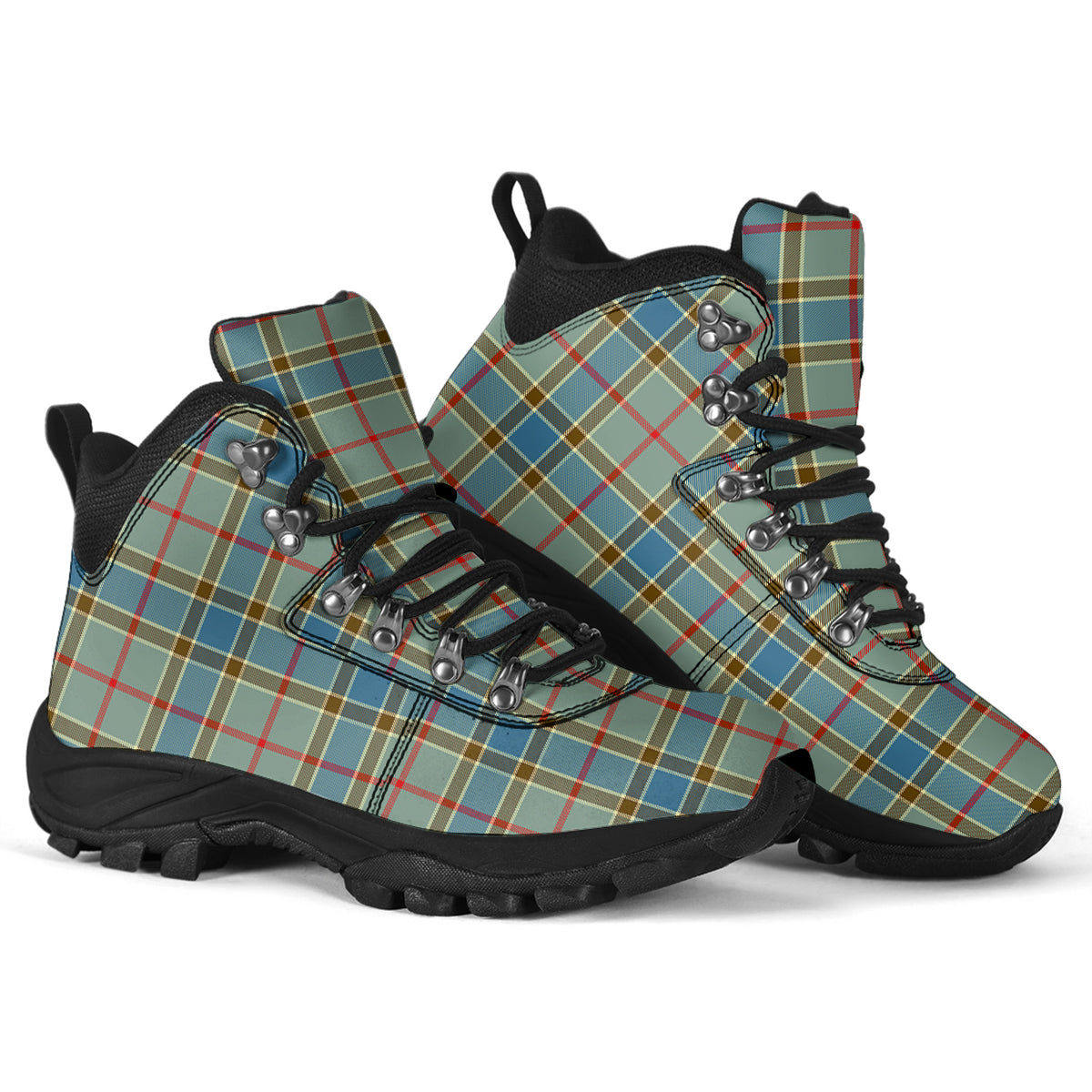 Balfour Blue Tartan Alpine Boots - Tartanvibesclothing