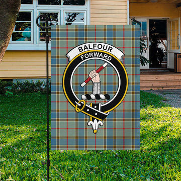 Balfour Blue Tartan Flag with Family Crest